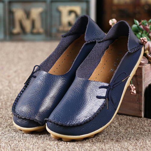2016 Moccasins Women's Soft Leisure Flats Female Driving Shoes Loafers Mother Casual Shoes Fashion Woman Genuine Leather Shoes