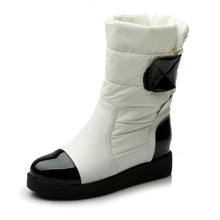 2016 new fashion flats snow boots down warm ankle boots women fashion thick fur inside platform cotton shoes