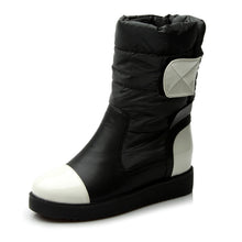 2016 new fashion flats snow boots down warm ankle boots women fashion thick fur inside platform cotton shoes