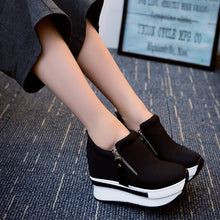 HEE GRAND Wedges Women Boots 2016 Platform Shoes Woman Creepers Slip On Ankle Boots Fashion Flats Casual Women Shoes XWD4722
