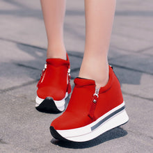 HEE GRAND Wedges Women Boots 2016 Platform Shoes Woman Creepers Slip On Ankle Boots Fashion Flats Casual Women Shoes XWD4722