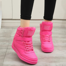 New 2016 spring autumn ankle boots heels shoes women casual shoes height increased high top shoes mixed color Winter boots