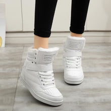 New 2016 spring autumn ankle boots heels shoes women casual shoes height increased high top shoes mixed color Winter boots