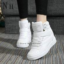 New 2016 spring autumn ankle boots heels shoes women casual shoes height increased high top shoes mixed color Winter boots