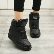New 2016 spring autumn ankle boots heels shoes women casual shoes height increased high top shoes mixed color Winter boots