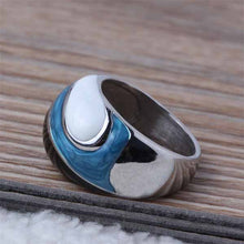 Top Quality Stainless Steel Multi-Color Enamel Women's Cocktail Finger Rings Charm Nice Fashion Jewelry New 2016 Size 6-11(A569)