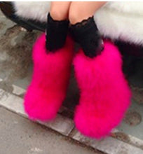 Winter Women genuine real hairy Ostrich Feather furry Fur flats snow boots plush fuzzy warm ski outdoor boots bootie flat shoes