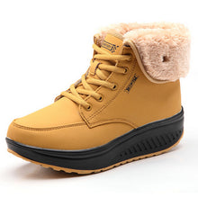 Women Snow boots Wedges Ankle Boots Fashion Slimming Swing Shoes Plush Solid Round Toe Platform Shoes Lady Casual Winter Boots