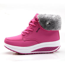 Women Snow boots Wedges Ankle Boots Fashion Slimming Swing Shoes Plush Solid Round Toe Platform Shoes Lady Casual Winter Boots