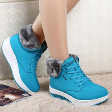 Women Snow boots Wedges Ankle Boots Fashion Slimming Swing Shoes Plush Solid Round Toe Platform Shoes Lady Casual Winter Boots