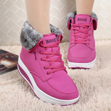 Women Snow boots Wedges Ankle Boots Fashion Slimming Swing Shoes Plush Solid Round Toe Platform Shoes Lady Casual Winter Boots